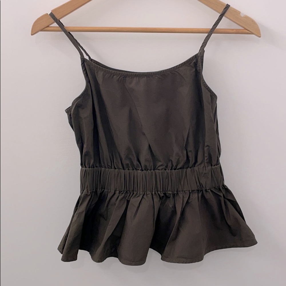 Cute olive green peplum top